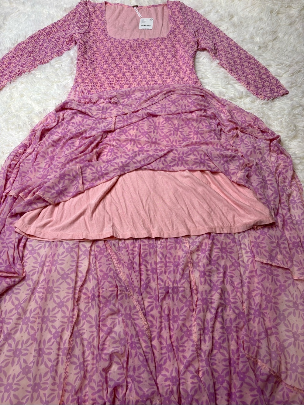 Free People It's Fate Longsleeve Midi Dress in the 'Lilac Combo' colorway, NWT - Picture 12 of 13